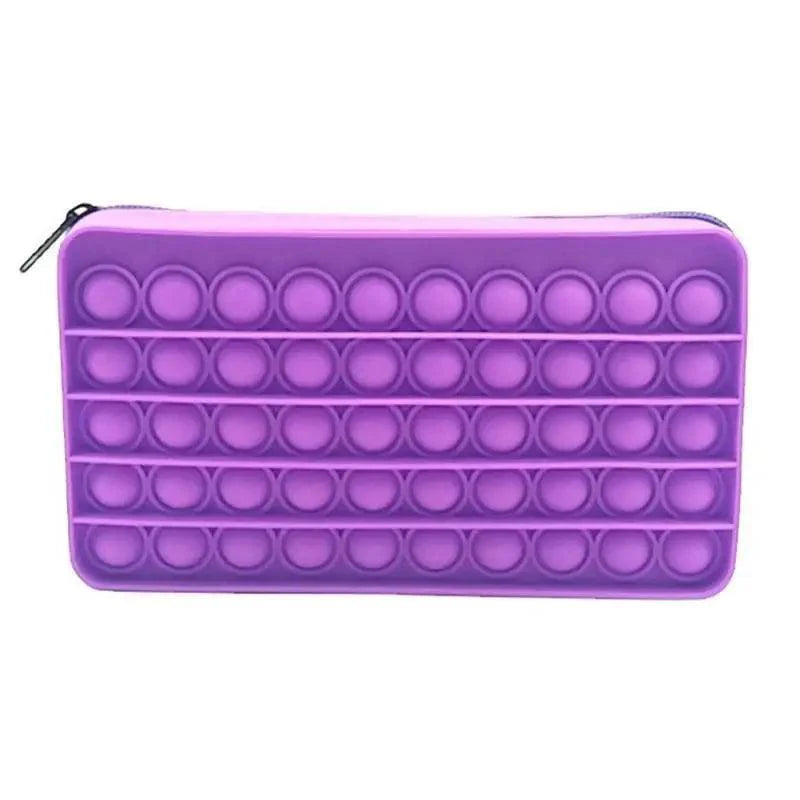 Trousse Souple Anti-Stress Pop It Colorée pour Étudiants, Étui Scolaire aux Couleurs de l'Arc-en-Ciel