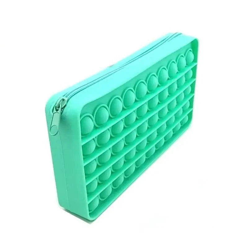 Trousse Souple Anti-Stress Pop It Colorée pour Étudiants, Étui Scolaire aux Couleurs de l'Arc-en-Ciel