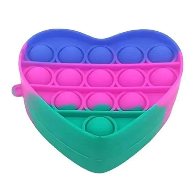 Trousse Souple Anti-Stress Pop It Colorée pour Étudiants, Étui Scolaire aux Couleurs de l'Arc-en-Ciel