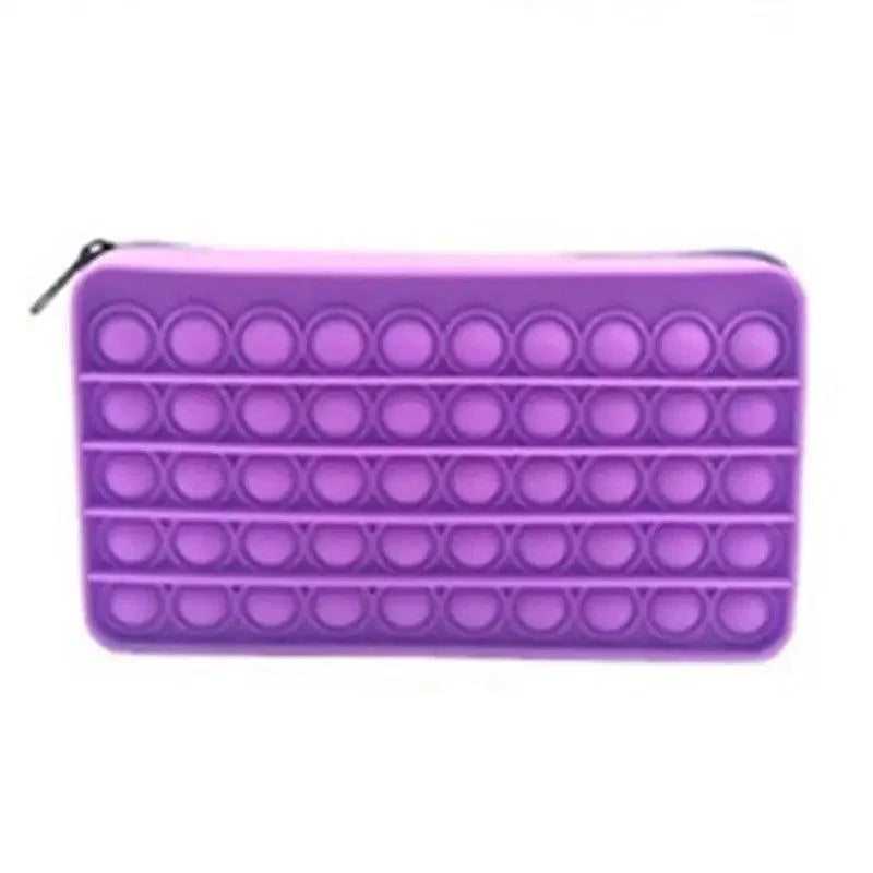 Trousse Souple Anti-Stress Pop It Colorée pour Étudiants, Étui Scolaire aux Couleurs de l'Arc-en-Ciel