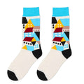 Chaussettes montantes décontractées en coton peigné – Motifs assortis