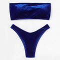 Maillot de bain confortable pour femmes, bikini en velours, ensemble de bikini, maillot de bain, maillot de bain uni, violet, 2 pièces, maillot de bain féminin, tenue de plage d'été