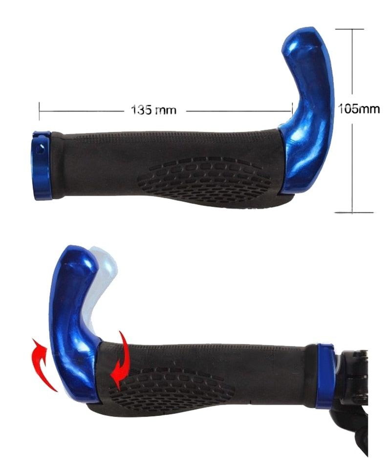 Bouchons d'extrémité de guidon de vélo confortables en caoutchouc antidérapant, poignées de vélo, extrémités de verrouillage de cyclisme, poignées ergonomiques antidérapantes de VTT en caoutchouc absorbant les chocs