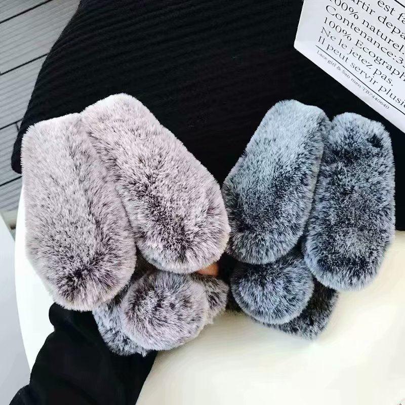Coque de téléphone souple et légère en forme de lapin mignon et poilu, pour iPhone 12 mini 11 Pro Max, XS MAX XR, Cadeaux pour filles