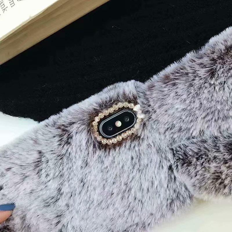 Coque de téléphone souple et légère en forme de lapin mignon et poilu, pour iPhone 12 mini 11 Pro Max, XS MAX XR, Cadeaux pour filles