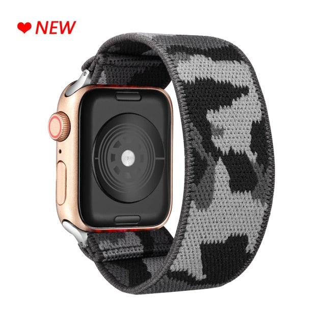 Bracelet de montre confortable élastique pour femmes, compatible avec les bracelets de montre 41mm 40mm 38mm. Bracelet ajustable en nylon élastique tressé pour femmes et filles, bracelet de rechange léger.