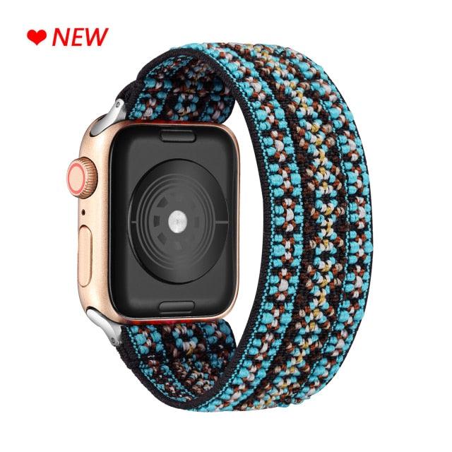 Bracelet de montre confortable élastique pour femmes, compatible avec les bracelets de montre 41mm 40mm 38mm. Bracelet ajustable en nylon élastique tressé pour femmes et filles, bracelet de rechange léger.