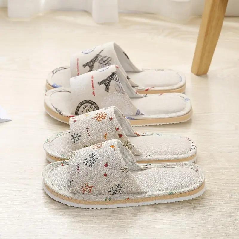 Pantoufles confortables et élégantes à motif floral pour femme, légères, printemps automne, tongs classiques pour chambre, pantoufles pliables pour femme