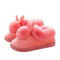 Chaussons en coton confortables pour femme, hiver, oreilles de lapin, pantoufles d'intérieur chaudes, chaussures chaudes d'hiver, mignonnes pantoufles en peluche pour femme, pantoufles d'intérieur chaudes en molleton, bottes d'hiver pour chambre.