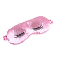 Masque de sommeil élégant en soie rose confortable, masque de sommeil pour les yeux avec longs cils, masque de sommeil doux avec sangle élastique, bandeau léger et respirant pour femme avec pochette de luxe.