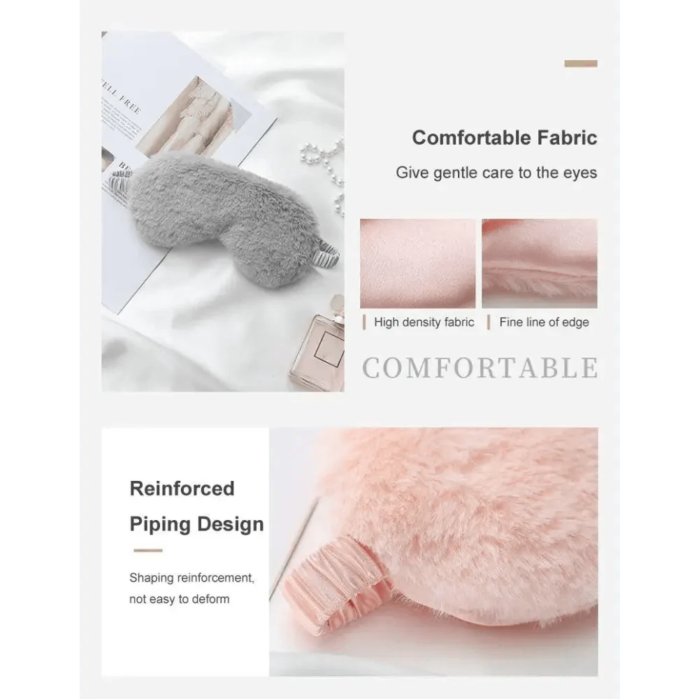 Masque de sommeil doux et confortable en peluche pour les yeux, masques de sommeil, bandeau de nuit pour femmes, patch pour les yeux de voyage au design mignon, masque pour les yeux douillet et moelleux