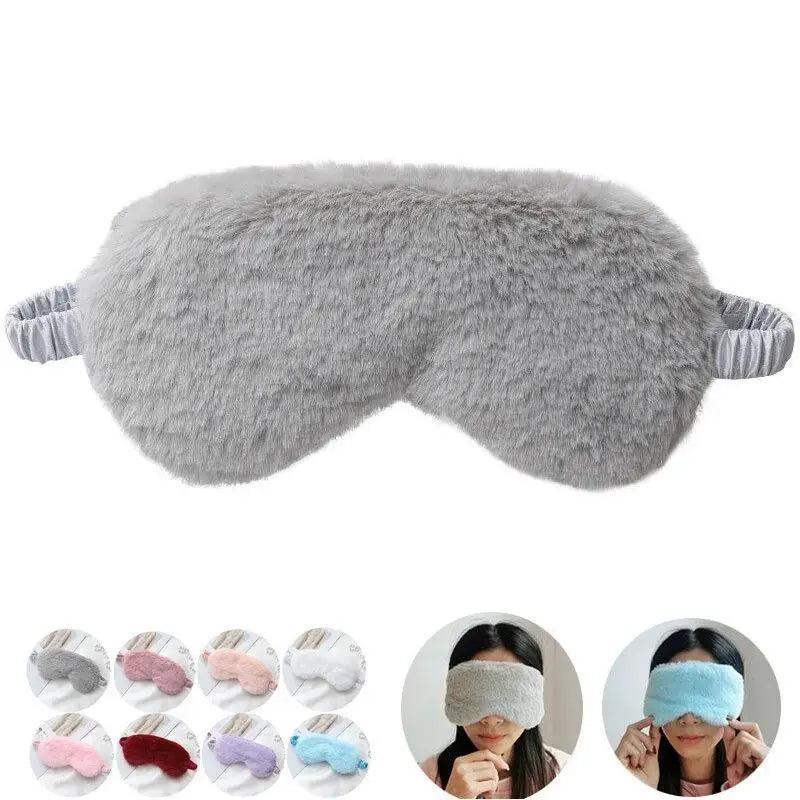Masque de sommeil doux et confortable en peluche pour les yeux, masques de sommeil, bandeau de nuit pour femmes, patch pour les yeux de voyage au design mignon, masque pour les yeux douillet et moelleux