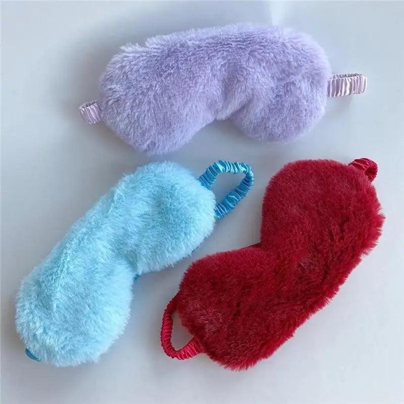 Masque de sommeil doux et confortable en peluche pour les yeux, masques de sommeil, bandeau de nuit pour femmes, patch pour les yeux de voyage au design mignon, masque pour les yeux douillet et moelleux
