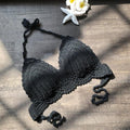 Soutien-gorge bikini confortable pour l'été, maillot de bain respirant, bikini, haut court de plage en crochet, débardeur licou pour l'été, tricot de plage décontracté, nouveau soutien-gorge tricoté à la mode