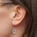 Boucles d'oreilles pendantes boussole en argent sterling
