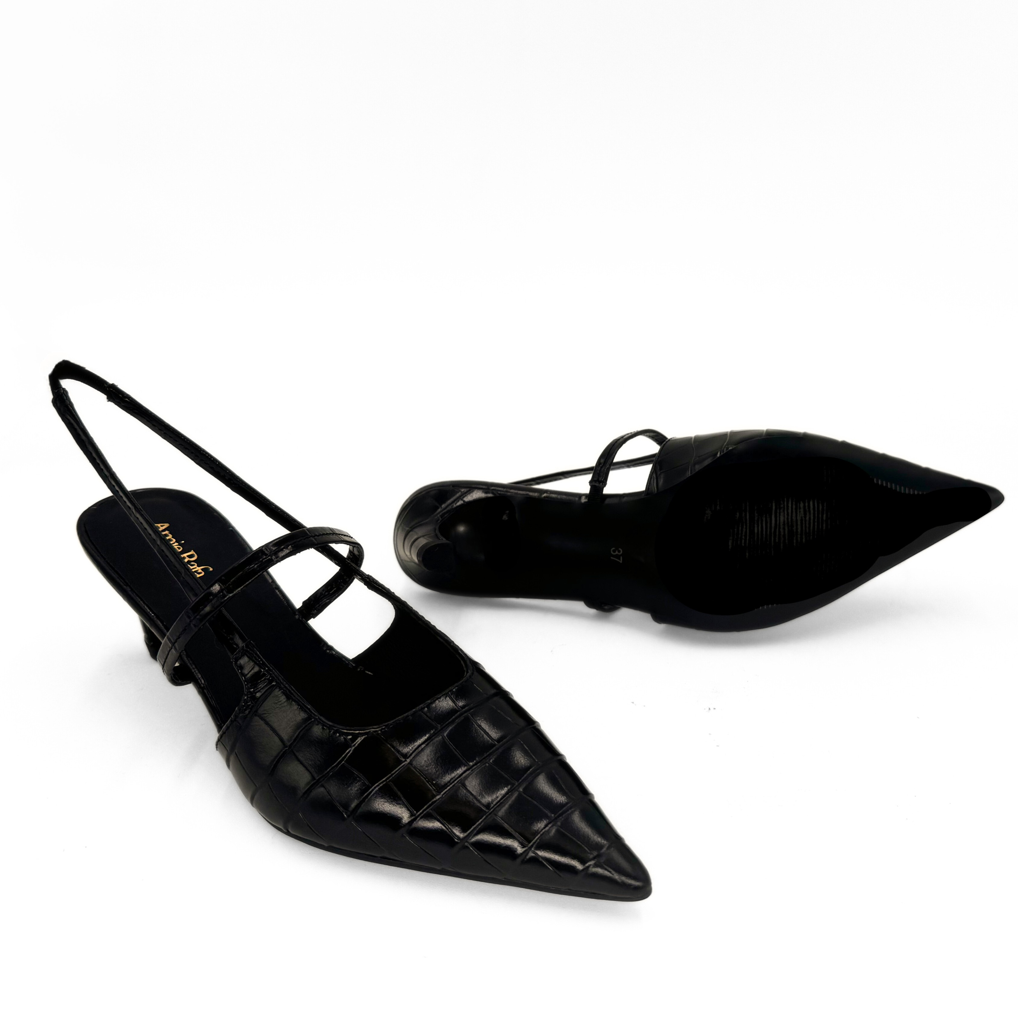 Connie Embossed Crocodile Heels