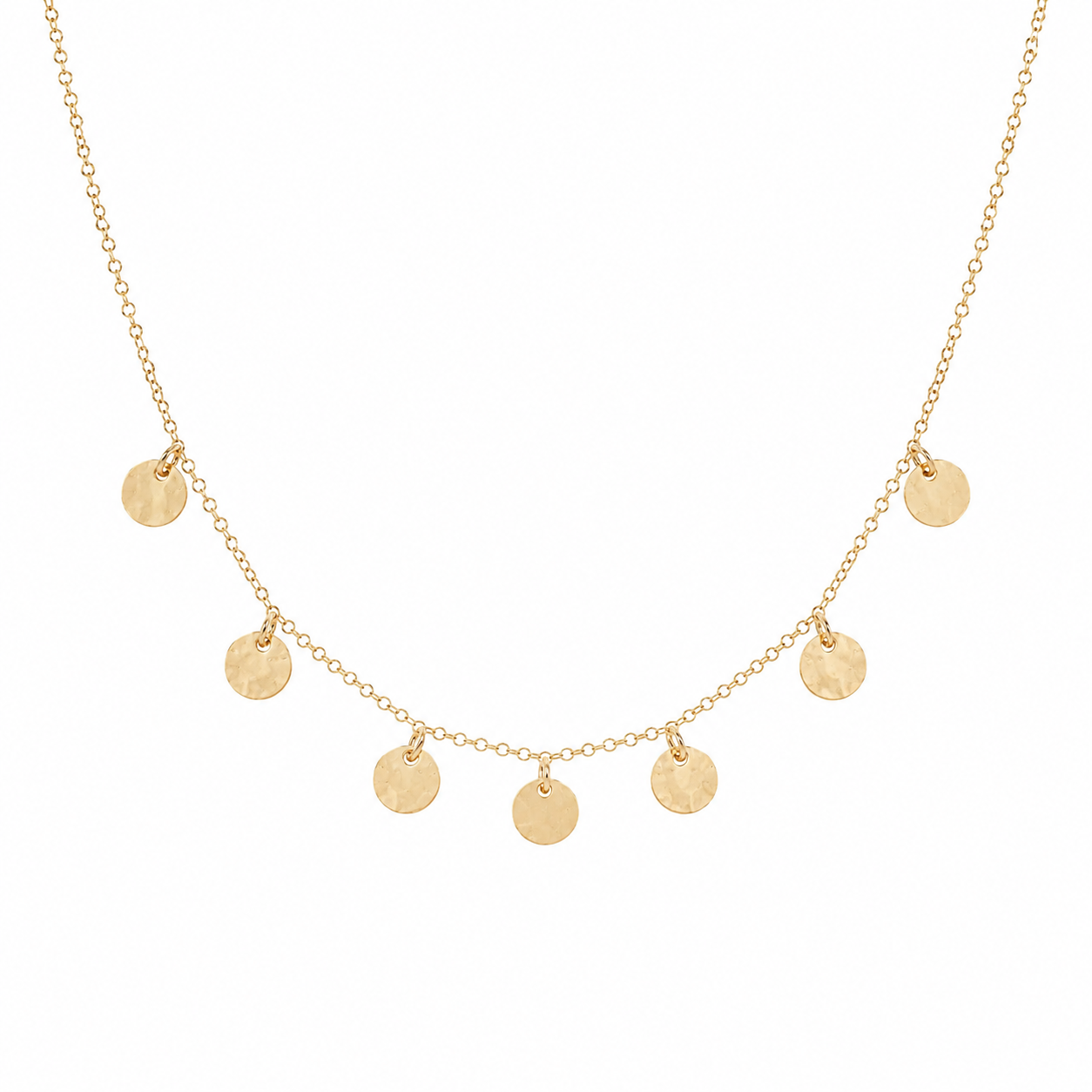 Collier à Disques Confettis | Argent Sterling ou Plaqué Or | Collier de 45 cm