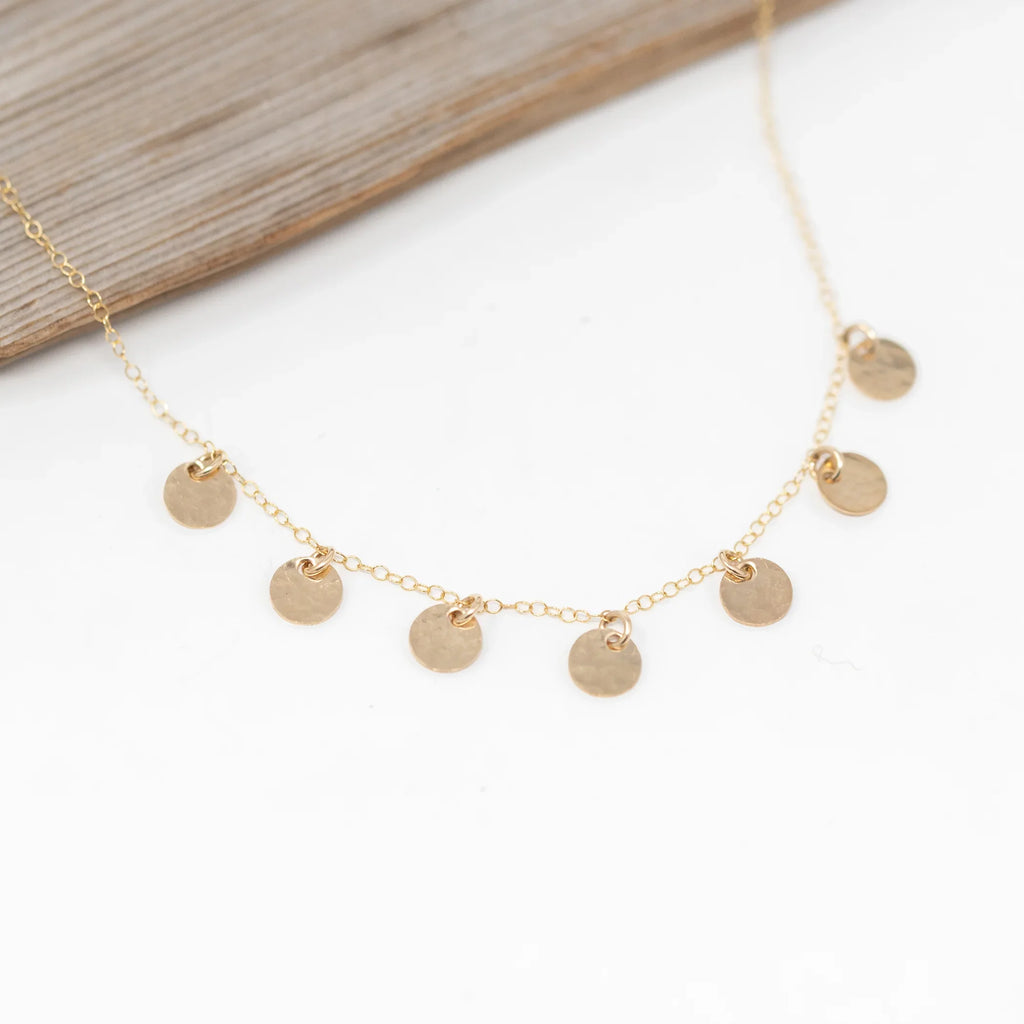 Collier à Disques Confettis | Argent Sterling ou Plaqué Or | Collier de 45 cm