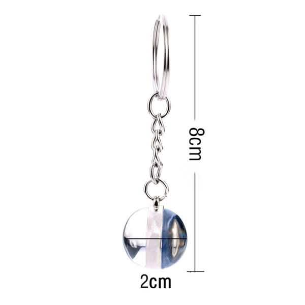 Porte-clés boule de verre cabochon double face Constellation