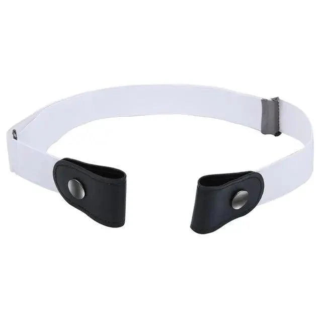 Ceinture élastique sans boucle, style unisexe, sans boucle, à la mode pour hommes et femmes, ceinture extensible noire simple, invisible pour jeans, pantalons, robes.