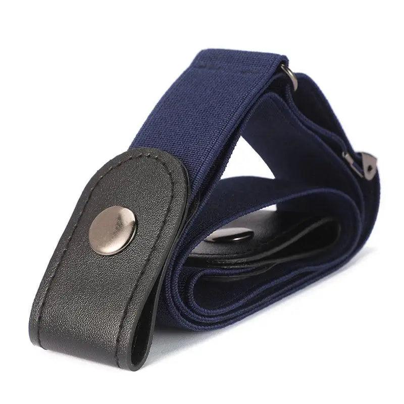 Ceinture élastique sans boucle, style unisexe, sans boucle, à la mode pour hommes et femmes, ceinture extensible noire simple, invisible pour jeans, pantalons, robes.