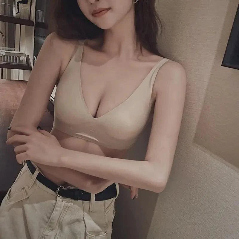Soutien-gorge sans couture élégant et confortable, sans armatures, en maille douce, sous-vêtements féminins, lingerie et vêtements de nuit sexy pour femmes