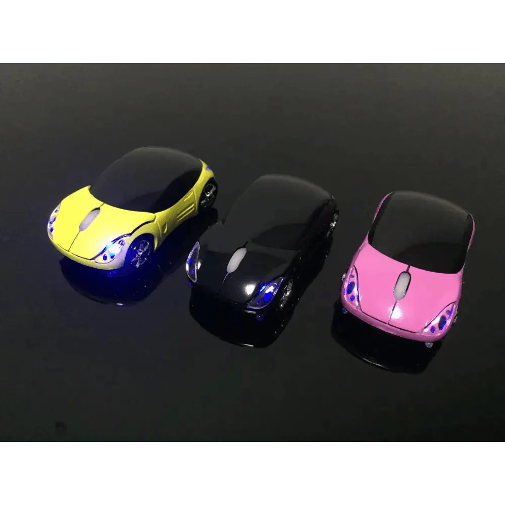 Souris sans fil en forme de voiture de sport cool 3D, souris optique ergonomique élégante avec récepteur USB pour ordinateur portable et ordinateur