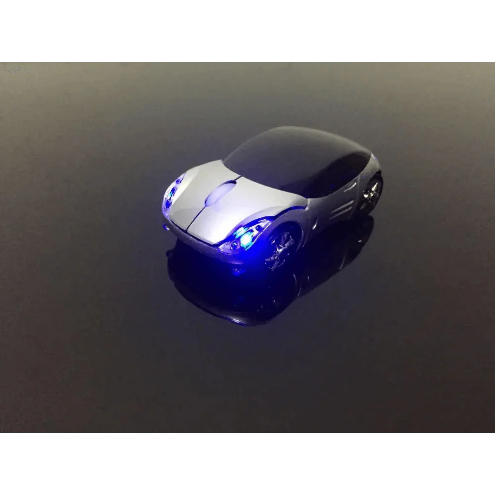 Souris sans fil en forme de voiture de sport cool 3D, souris optique ergonomique élégante avec récepteur USB pour ordinateur portable et ordinateur
