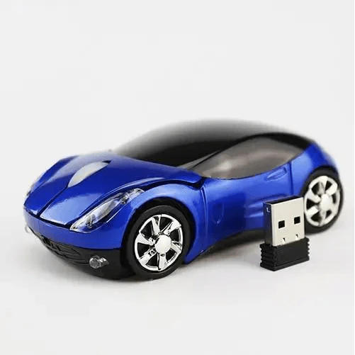 Souris sans fil en forme de voiture de sport cool 3D, souris optique ergonomique élégante avec récepteur USB pour ordinateur portable et ordinateur
