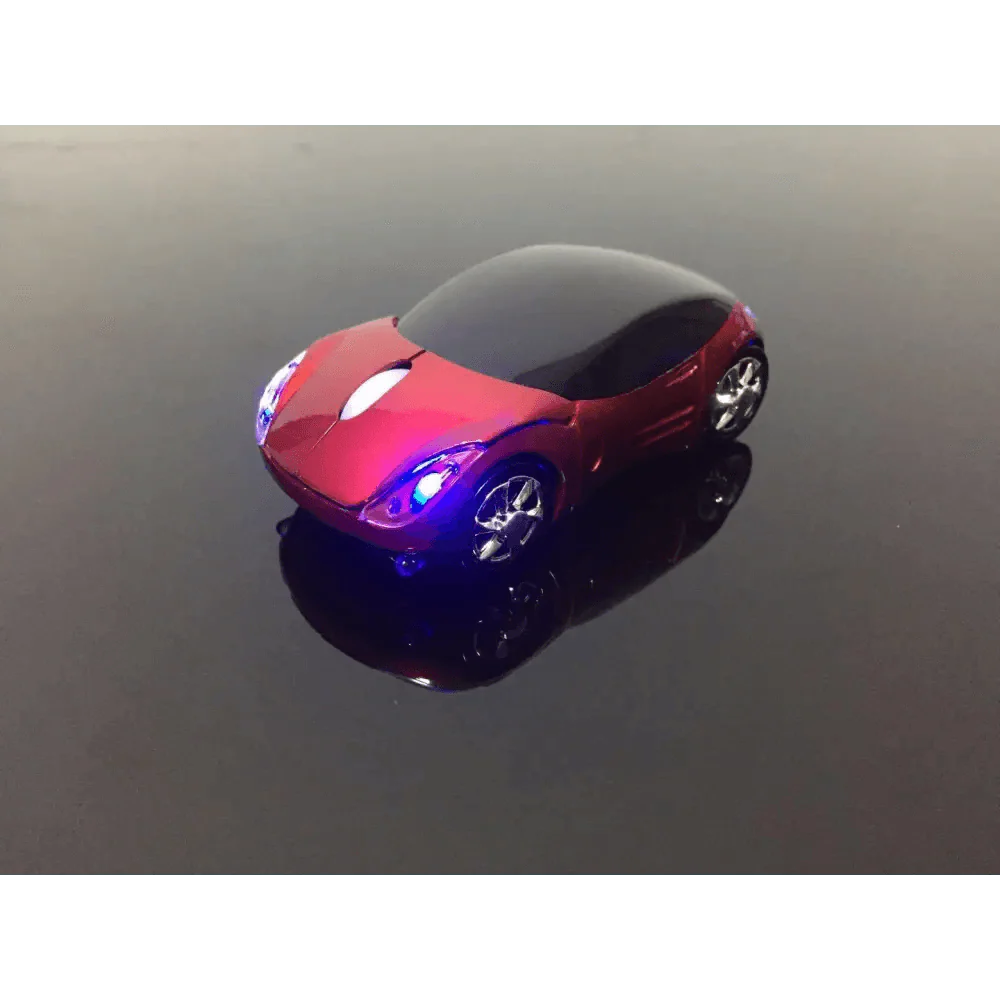 Souris sans fil en forme de voiture de sport cool 3D, souris optique ergonomique élégante avec récepteur USB pour ordinateur portable et ordinateur