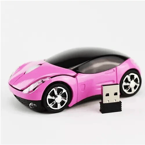 Souris sans fil en forme de voiture de sport cool 3D, souris optique ergonomique élégante avec récepteur USB pour ordinateur portable et ordinateur