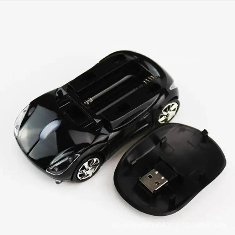 Souris sans fil en forme de voiture de sport cool 3D, souris optique ergonomique élégante avec récepteur USB pour ordinateur portable et ordinateur