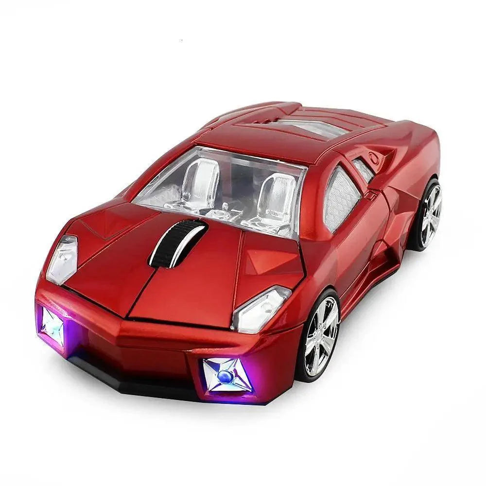 Souris de jeu sans fil cool avec récepteur USB 2,4 GHz, souris de voiture de sport sans fil tendance 1600 DPI, souris mini 3D ergonomique pour PC portable