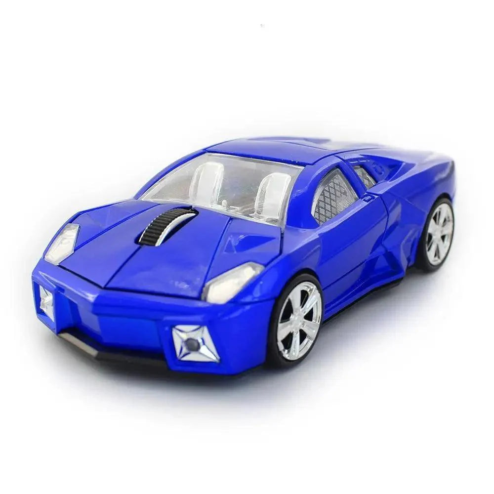Souris de jeu sans fil cool avec récepteur USB 2,4 GHz, souris de voiture de sport sans fil tendance 1600 DPI, souris mini 3D ergonomique pour PC portable