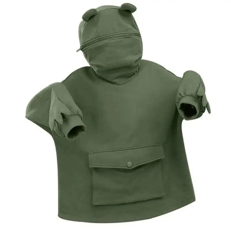 Sweat à capuche Femme Cool Grenouille Endormie Parfait Pull Grenouille Hiver Sweat-shirts Modernes Décontractés à Capuche Style Drôle Mignon Confortable Pull Grenouille à Capuche pour Femme