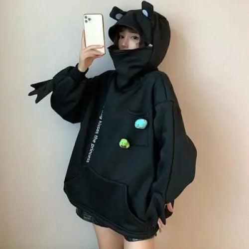 Sweat à capuche Femme Cool Grenouille Endormie Parfait Pull Grenouille Hiver Sweat-shirts Modernes Décontractés à Capuche Style Drôle Mignon Confortable Pull Grenouille à Capuche pour Femme