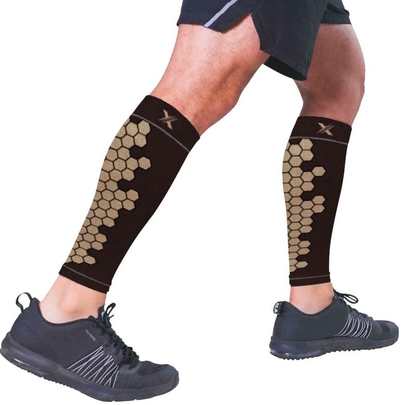 Manchons de compression et de soutien haute performance pour mollets, infusés de cuivre
