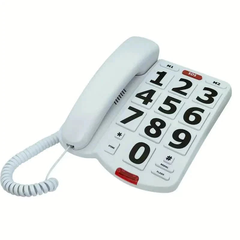 Téléphone fixe filaire à grosses touches pour seniors