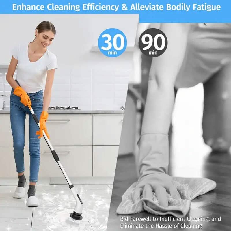 Brosse de nettoyage électrique sans fil, à vitesse de rotation doublement réglable