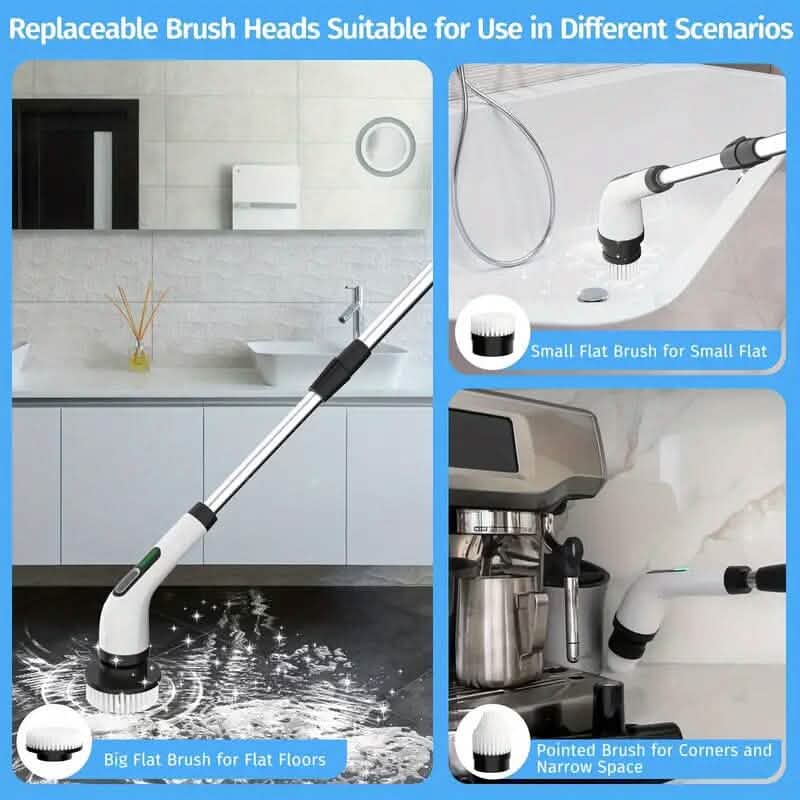 Brosse de nettoyage électrique sans fil, à vitesse de rotation doublement réglable