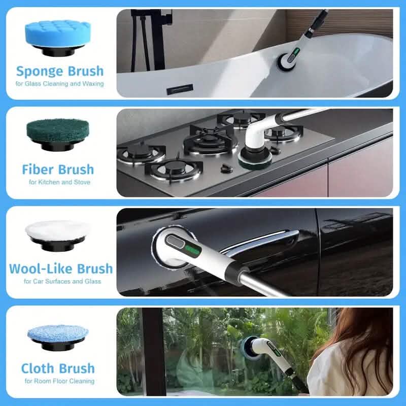 Brosse de nettoyage électrique sans fil, à vitesse de rotation doublement réglable