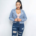 Blouson de motard zippé en velours côtelé