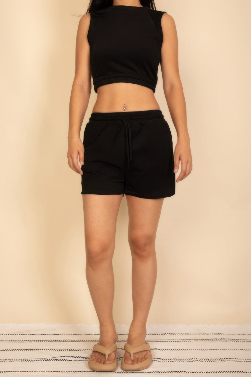 Cotton French Terry Crop Top & Shorts Set