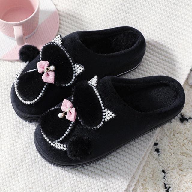 Pantoufles d'intérieur mignonnes en coton pour femmes, chaussures d'hiver, pantoufles de maison chaudes, pantoufles en coton d'hiver en mousse à mémoire de forme, pantoufles douillettes et moelleuses pour couples