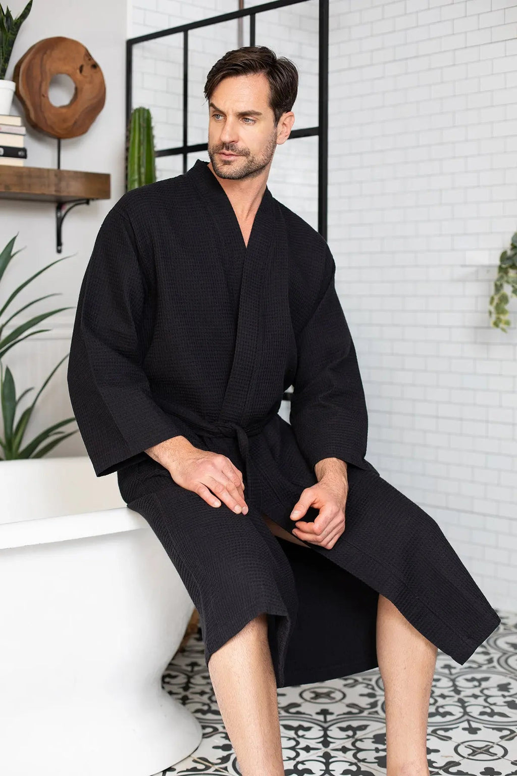 Peignoir gaufré pour homme - Absorbant, Léger