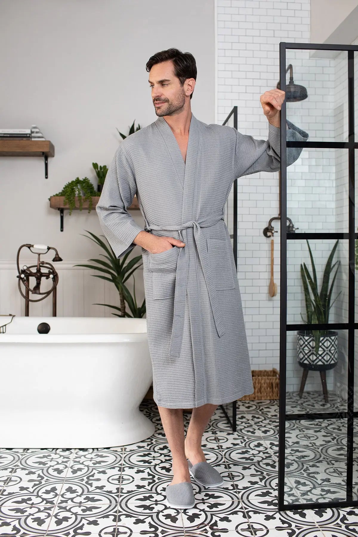 Peignoir gaufré pour homme - Absorbant, Léger