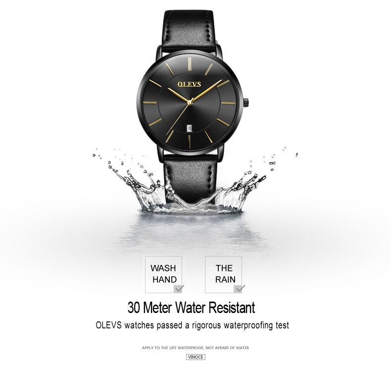 Montre Couple Populaire Décontractée à Quartz Femme Homme Montre Horloge Garçons Filles Ultra Mince Bracelet en Cuir Montre-bracelet Minimaliste Analogique Quartz Ultra Mince Montres Bracelet en Cuir Mode Décontractée Date Montre Étanche