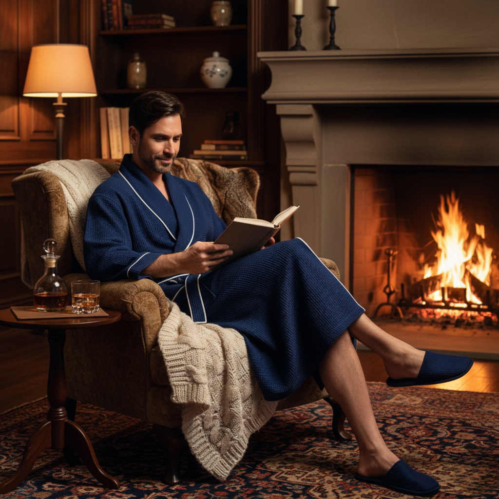 Peignoir gaufré de qualité supérieure pour homme