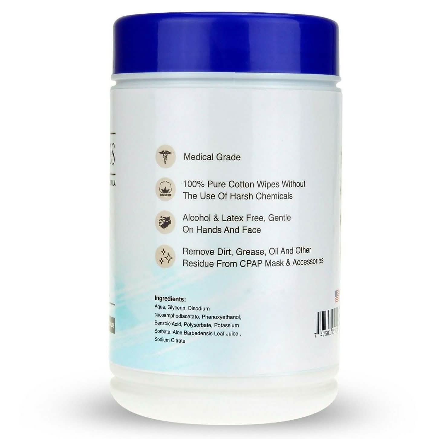 Lingettes nettoyantes pour masque CPAP - Sans peluches, sans parfum - Nettoyez facilement le masque de sommeil