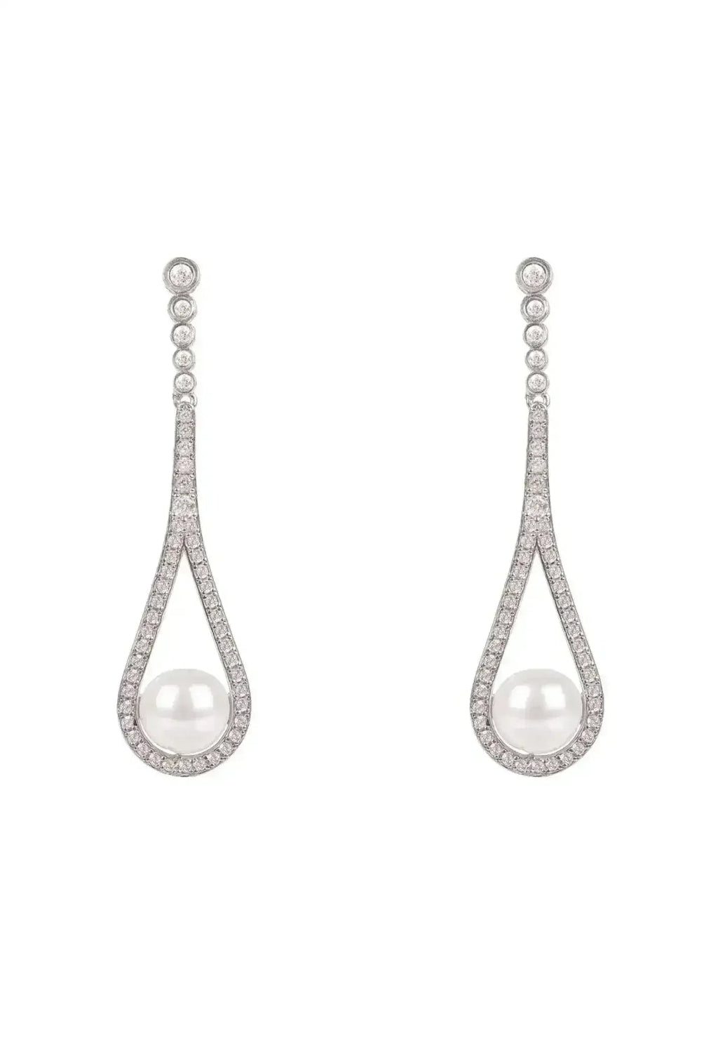 Boucles d'oreilles pendantes en perles Latelita Cradled en argent | Femstylo